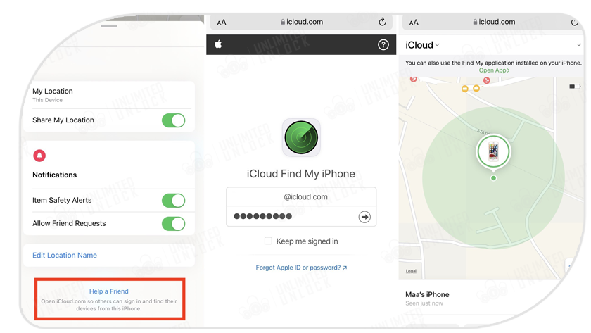 want to use the Find My app to locate your phone