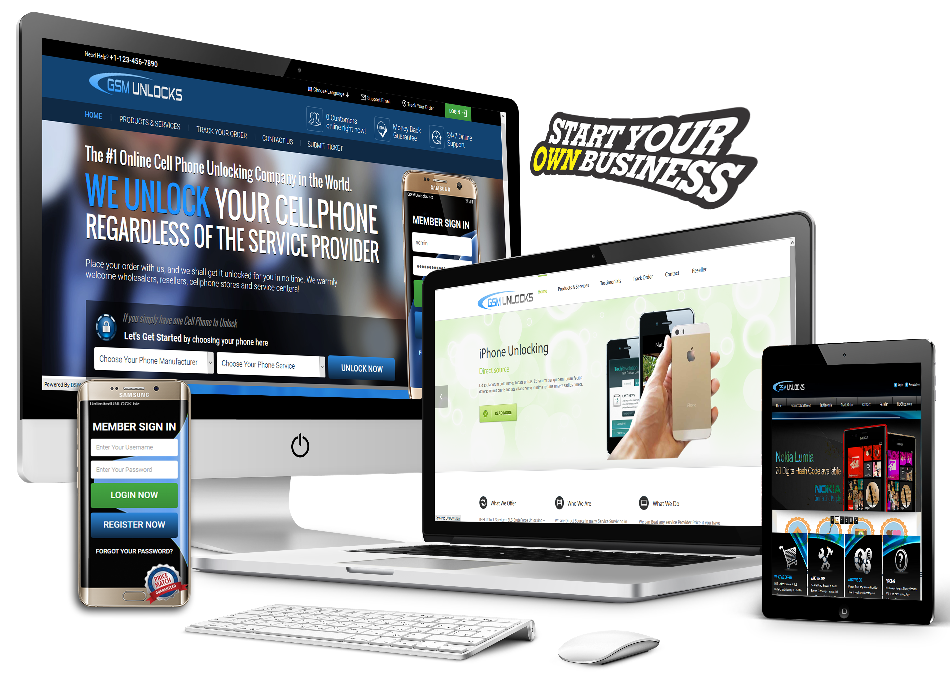 Self-Branded Reseller Unlocking Site